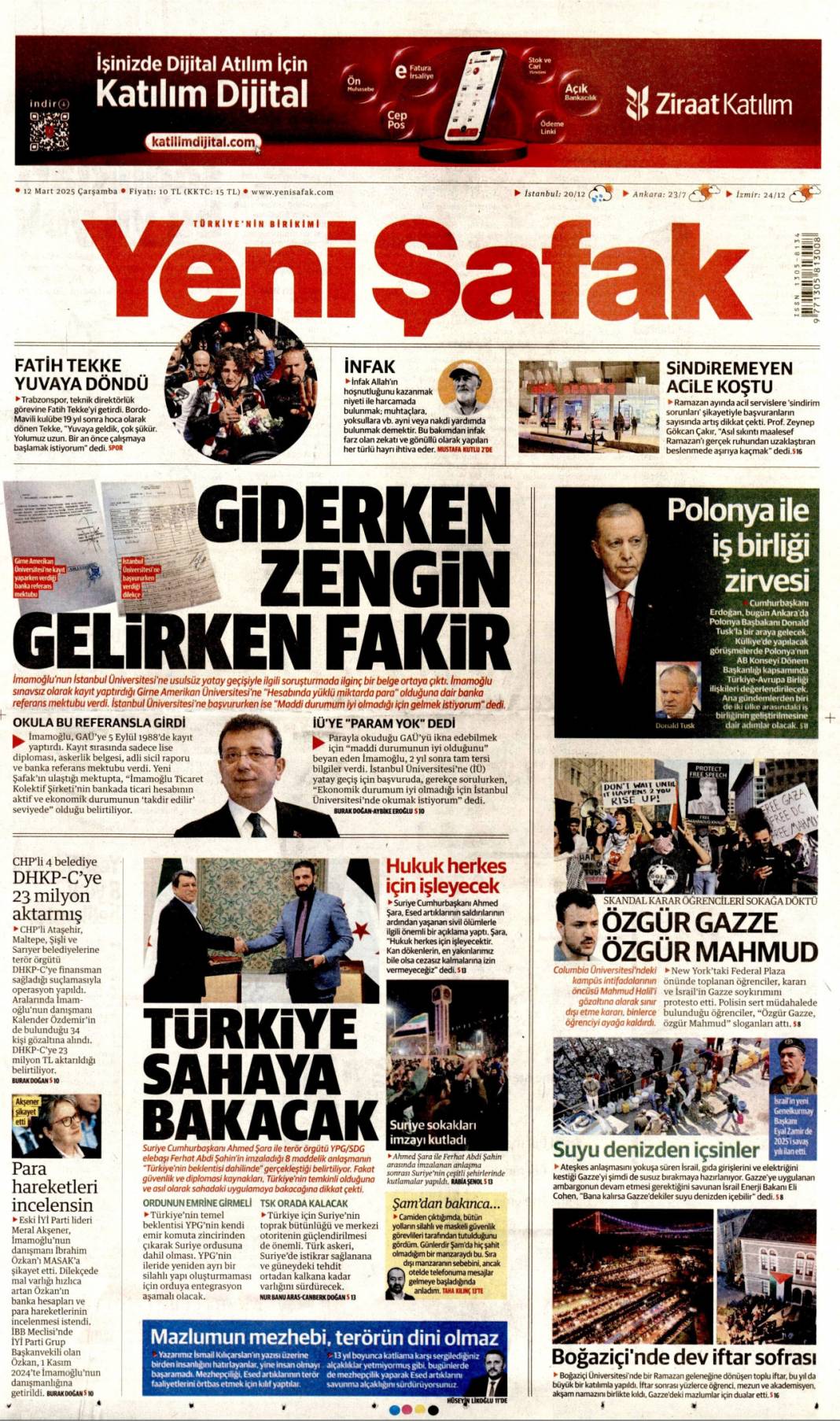 İhaleler DHKP-C'ye! 12 Mart 2025 Gazete manşetleri... 15