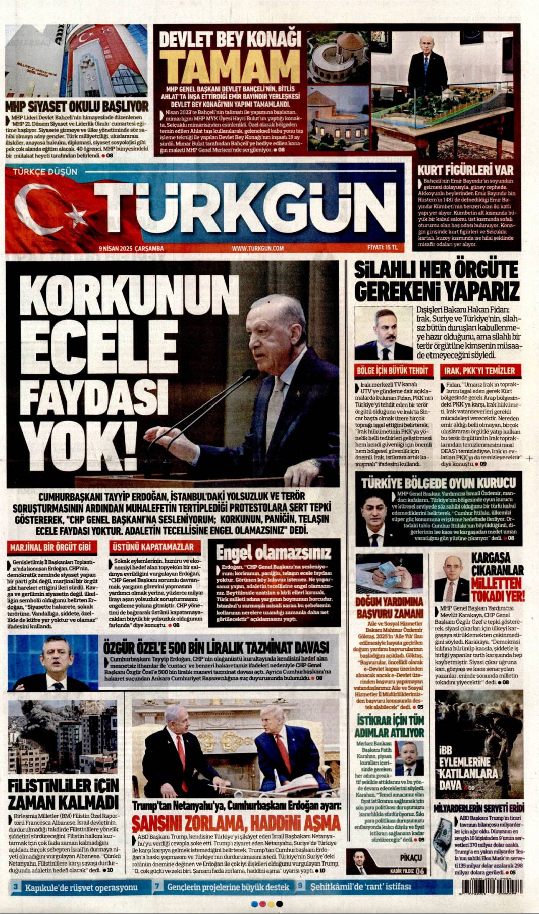 CHP yolsuzluğu bal gibi biliyor, Gazinin partisini pas pas yaptılar: 9 Nisan gazete manşetleri 10