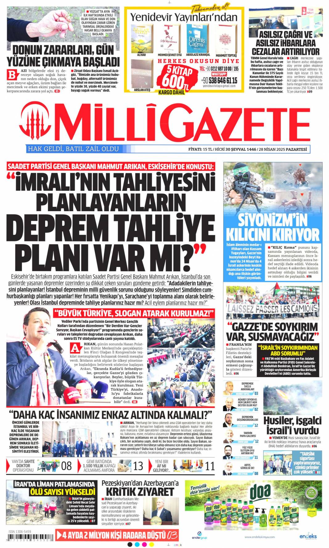 Valizlerde ne vardı? Jammer soruları: 28 Nisan gazete manşetleri 12