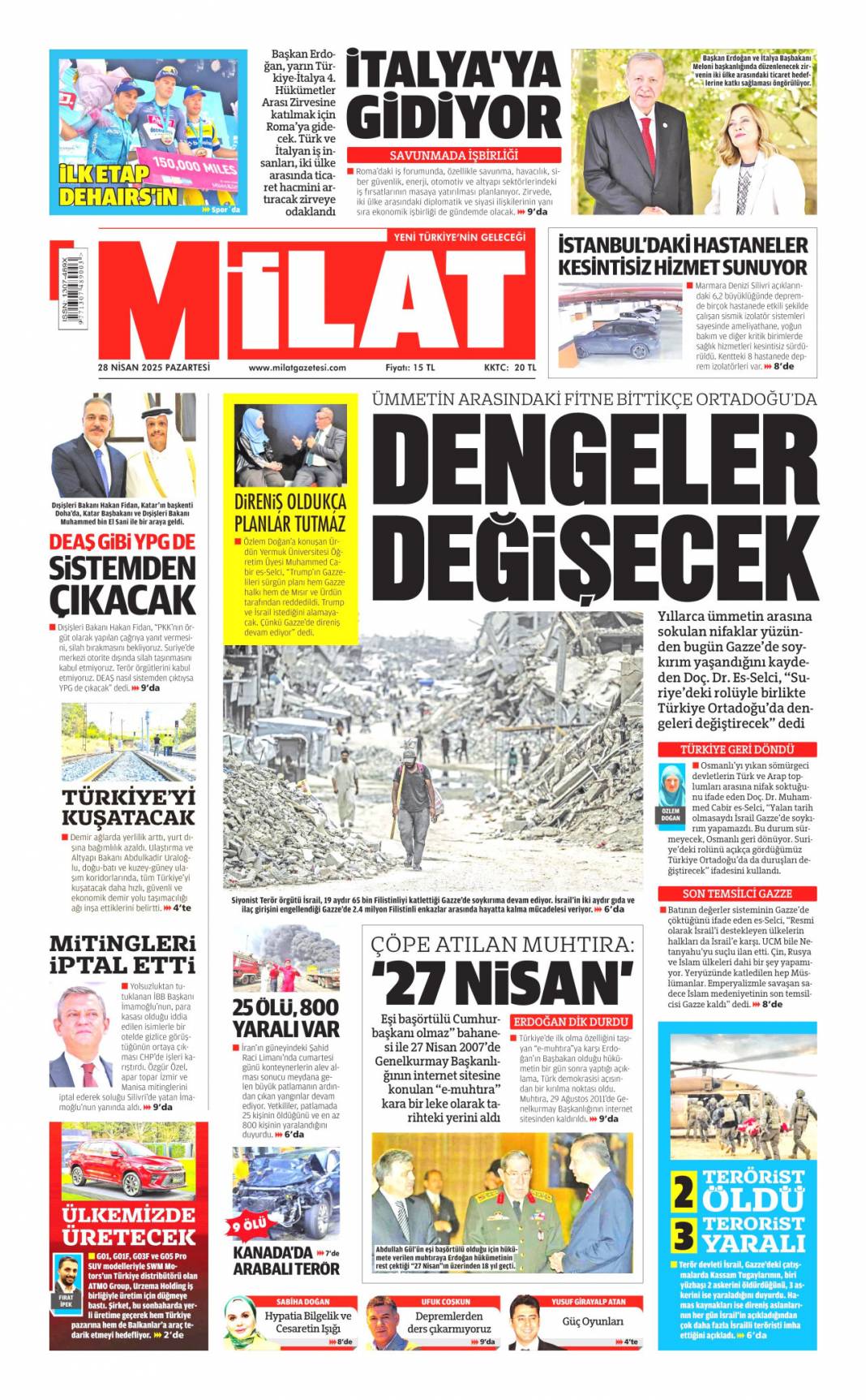 Valizlerde ne vardı? Jammer soruları: 28 Nisan gazete manşetleri 15