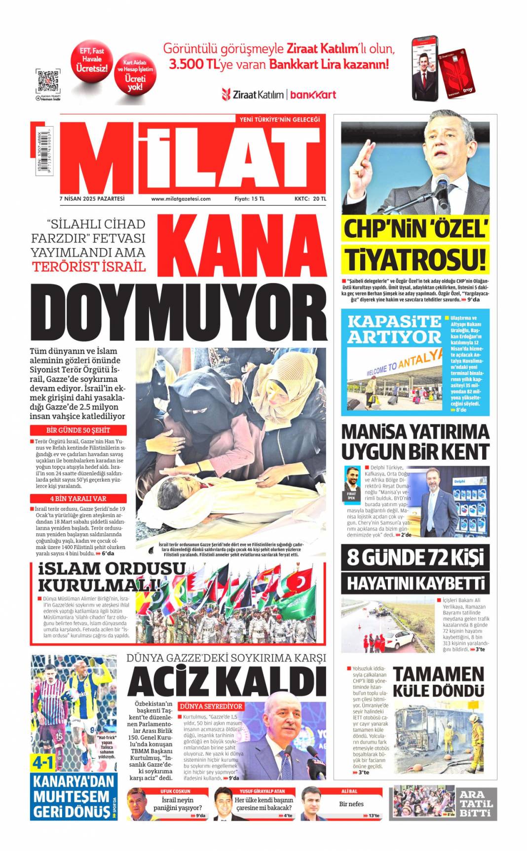 Amerika'ya 2.6 milyon dolar kaçırdı: 7 Nisan gazete manşetleri 15