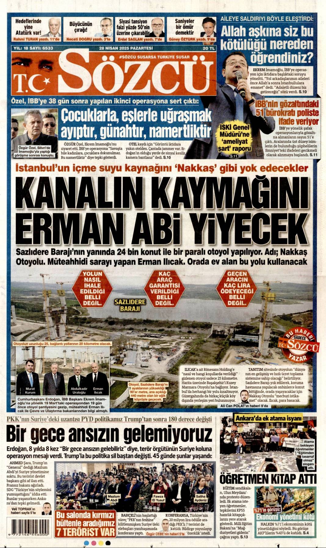 Valizlerde ne vardı? Jammer soruları: 28 Nisan gazete manşetleri 4