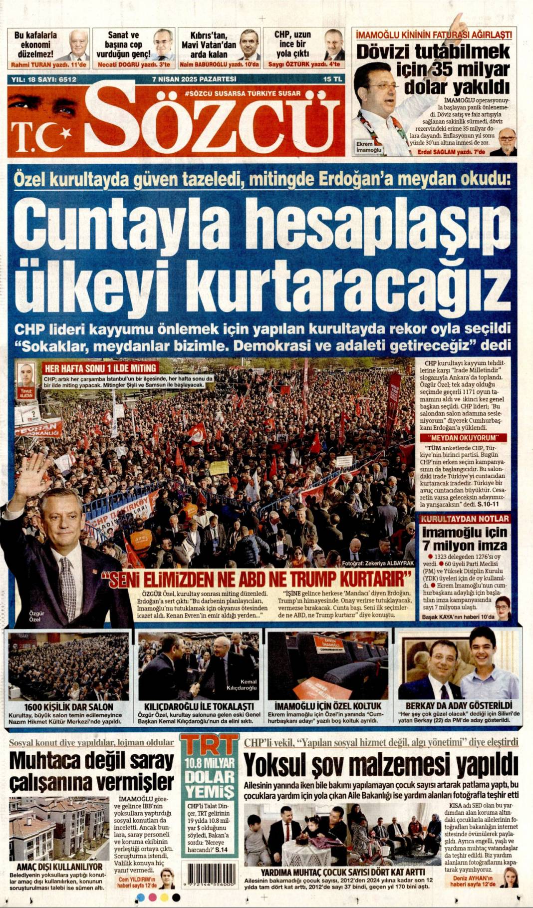 Amerika'ya 2.6 milyon dolar kaçırdı: 7 Nisan gazete manşetleri 4