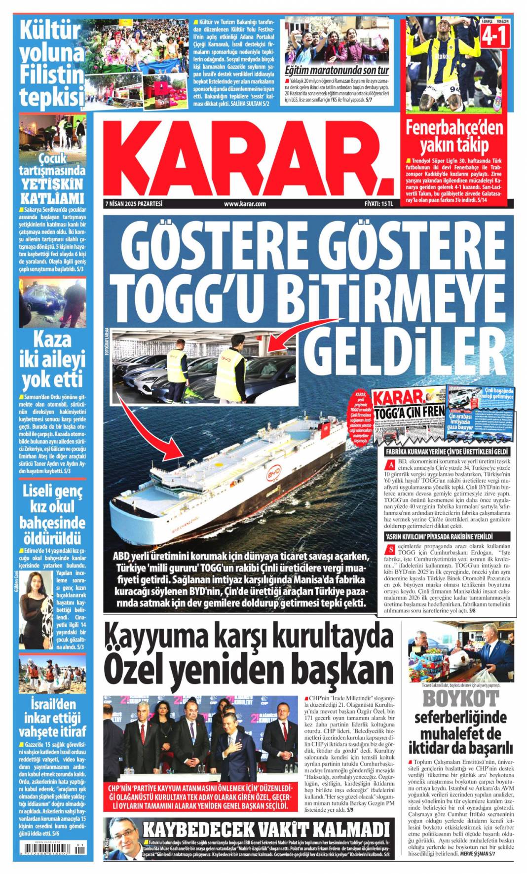 Amerika'ya 2.6 milyon dolar kaçırdı: 7 Nisan gazete manşetleri 7