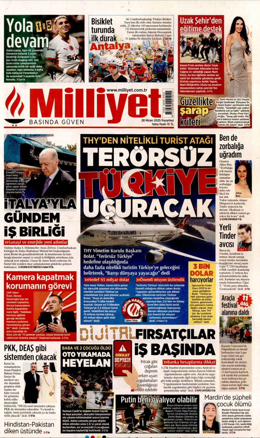 Valizlerde ne vardı? Jammer soruları: 28 Nisan gazete manşetleri 8