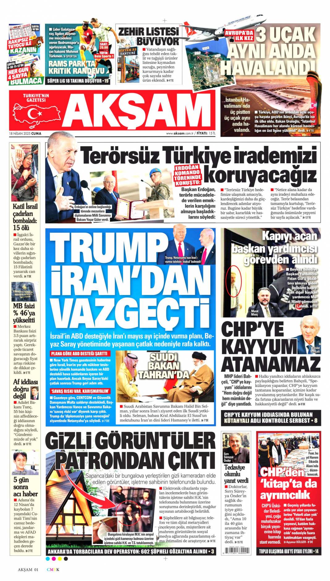 Yalan gecede kim kazandı? 18 Nisan Cuma gazete manşetleri 8