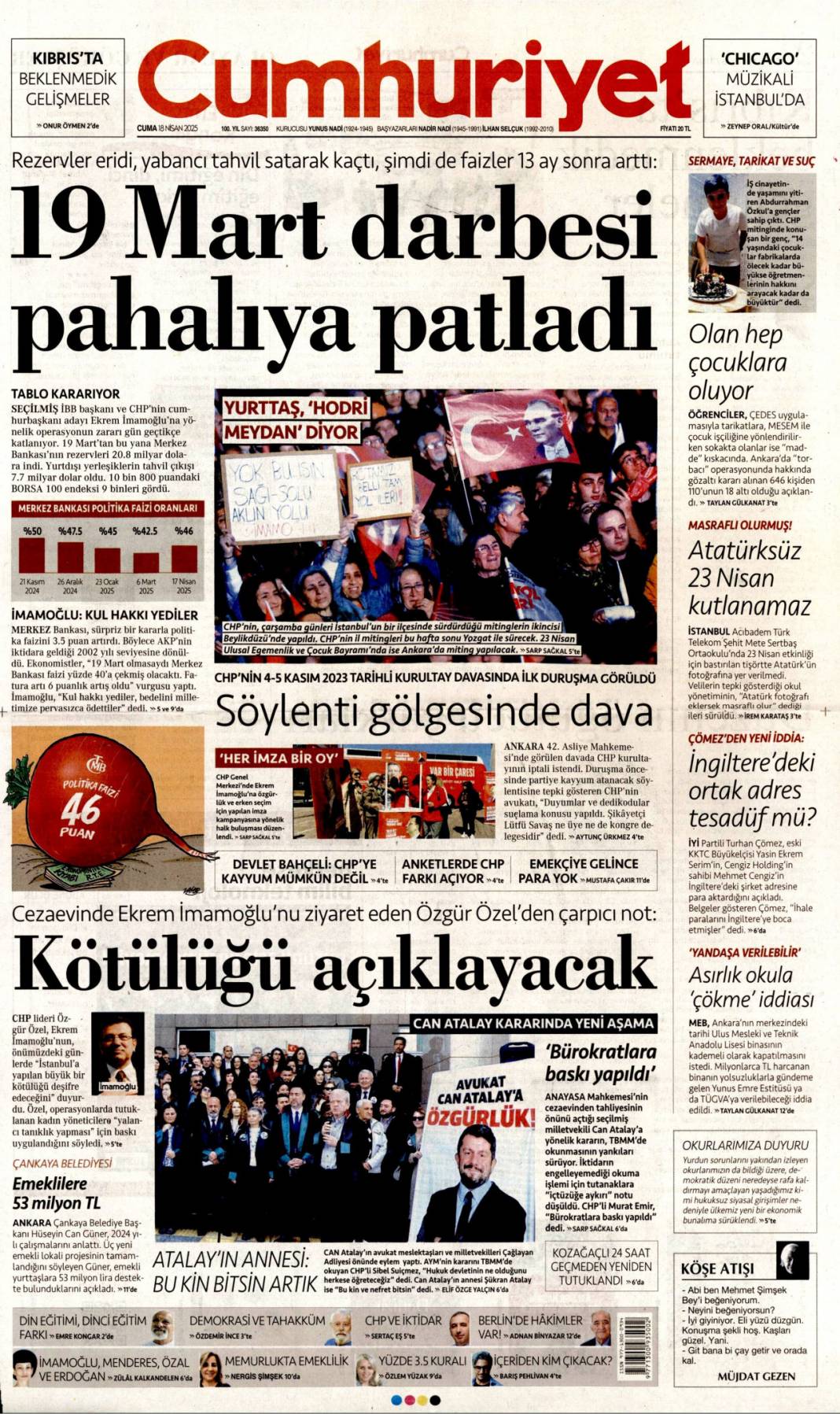 Yalan gecede kim kazandı? 18 Nisan Cuma gazete manşetleri 7