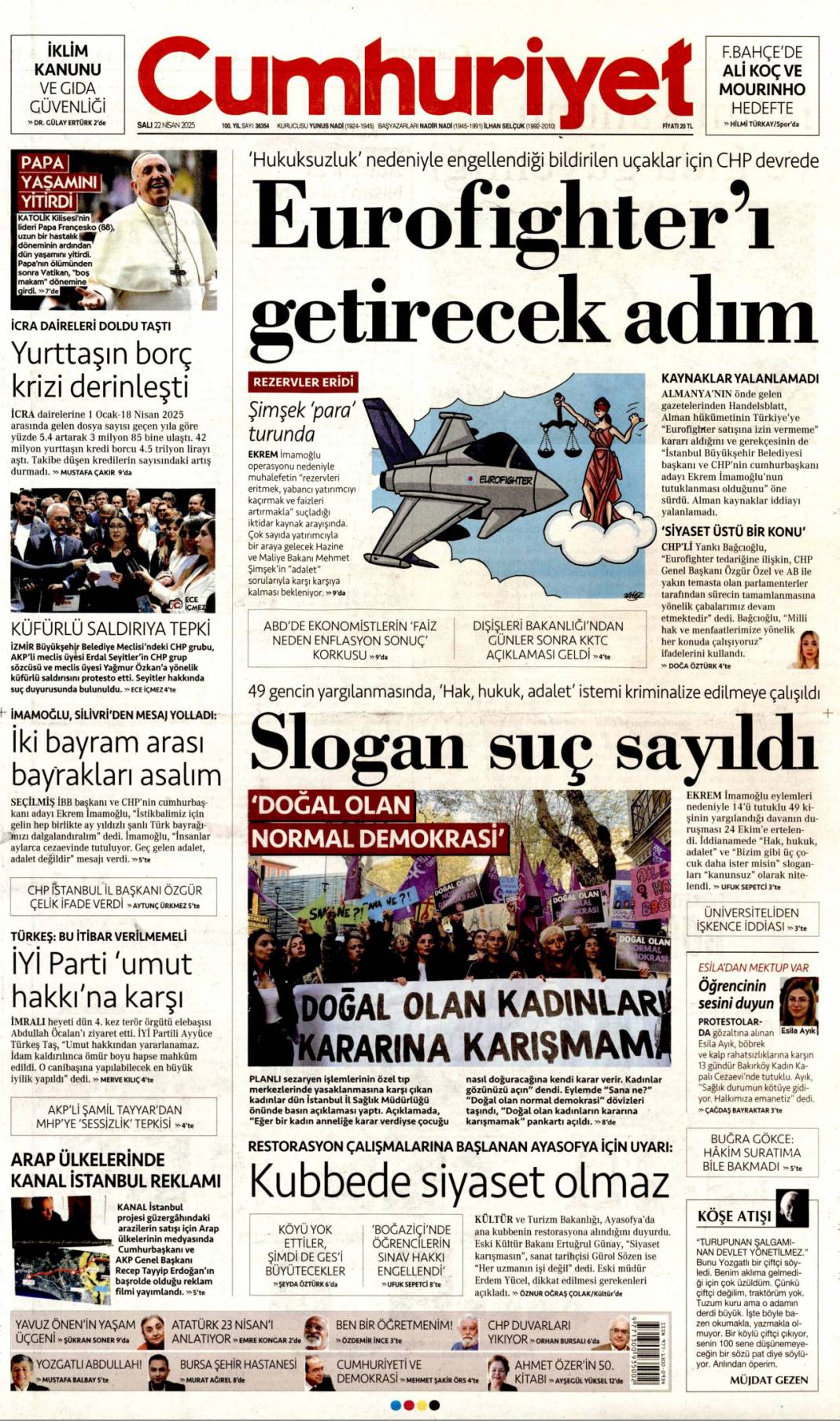 Küstah tehdide hodri meydan: 22 Nisan 2025 Salı, Güncel gazete manşetleri 6