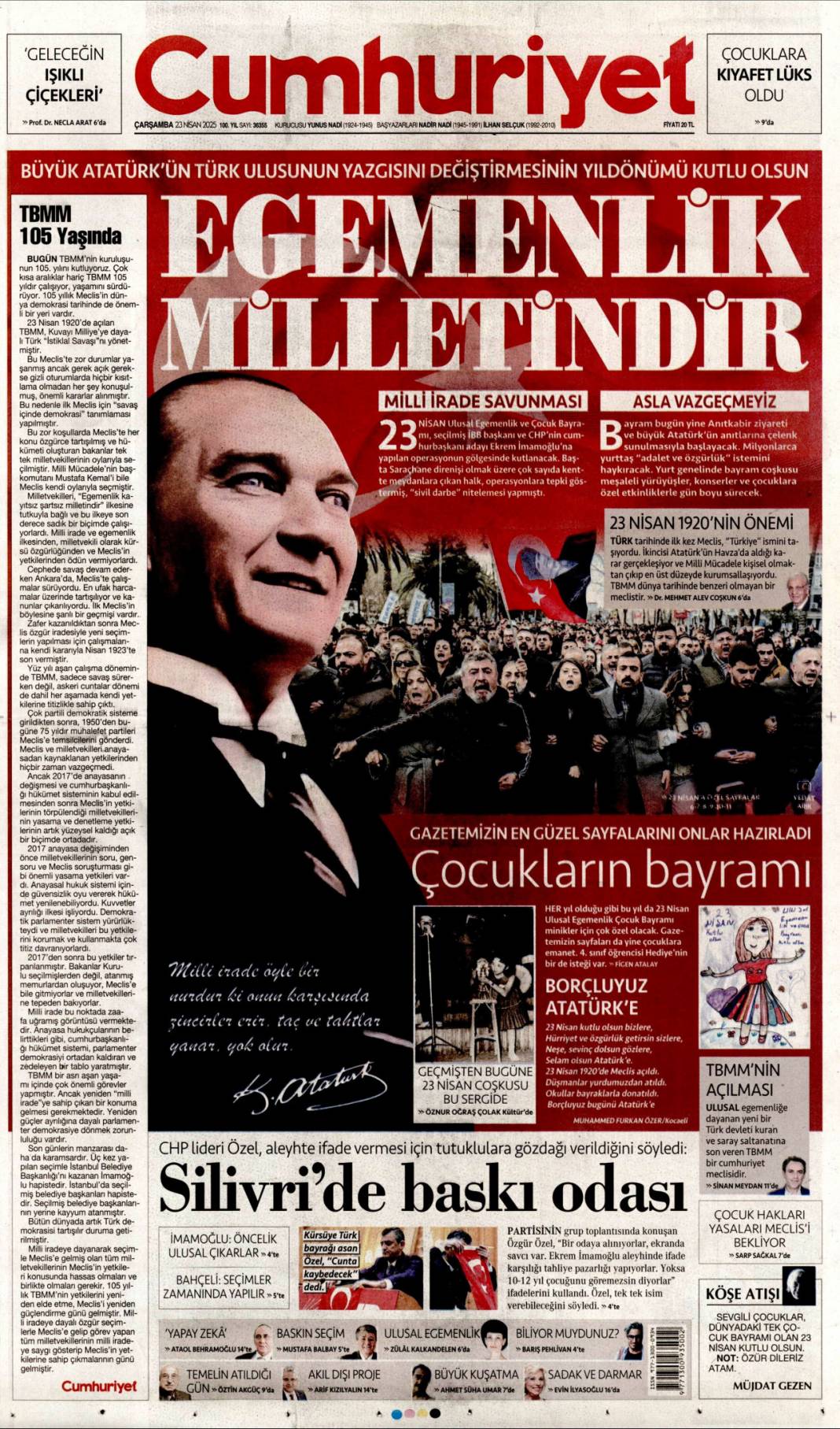 PKK'yı fesih bu ay sonu! 23 Nisan 2025 Çarşamba gazete manşetleri 4