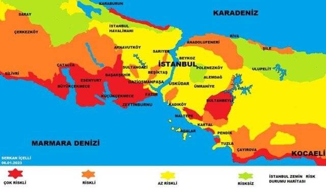 İstanbul'un deprem riski en yüksek ilçeler açıklandı! İstanbul güncel ilçe ilçe deprem haritası 4