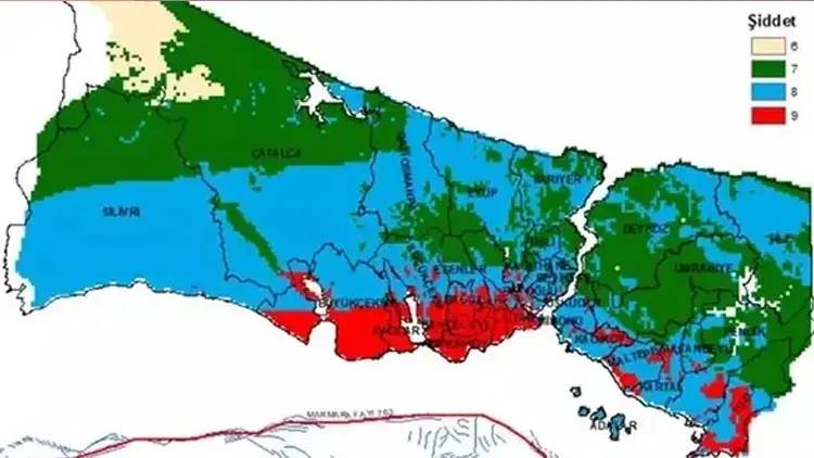İstanbul'un deprem riski en yüksek ilçeler açıklandı! İstanbul güncel ilçe ilçe deprem haritası 8