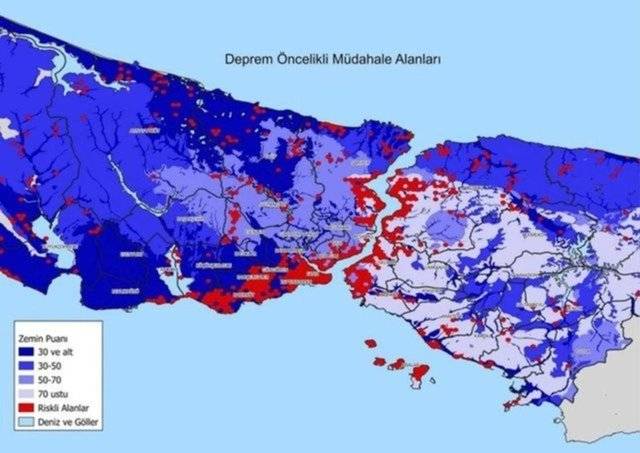 İstanbul'un deprem riski en yüksek ilçeler açıklandı! İstanbul güncel ilçe ilçe deprem haritası 3