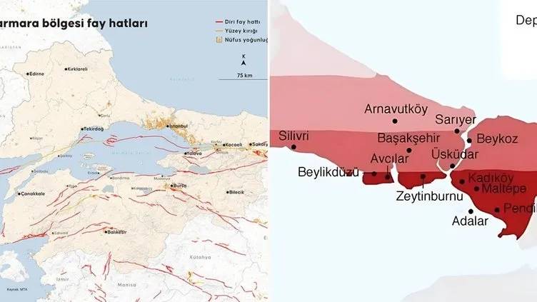 İstanbul'da deprem riski en yüksek ilçeler hangisi? İlçe ilçe, Mahalle mahalle deprem fay hatları 42