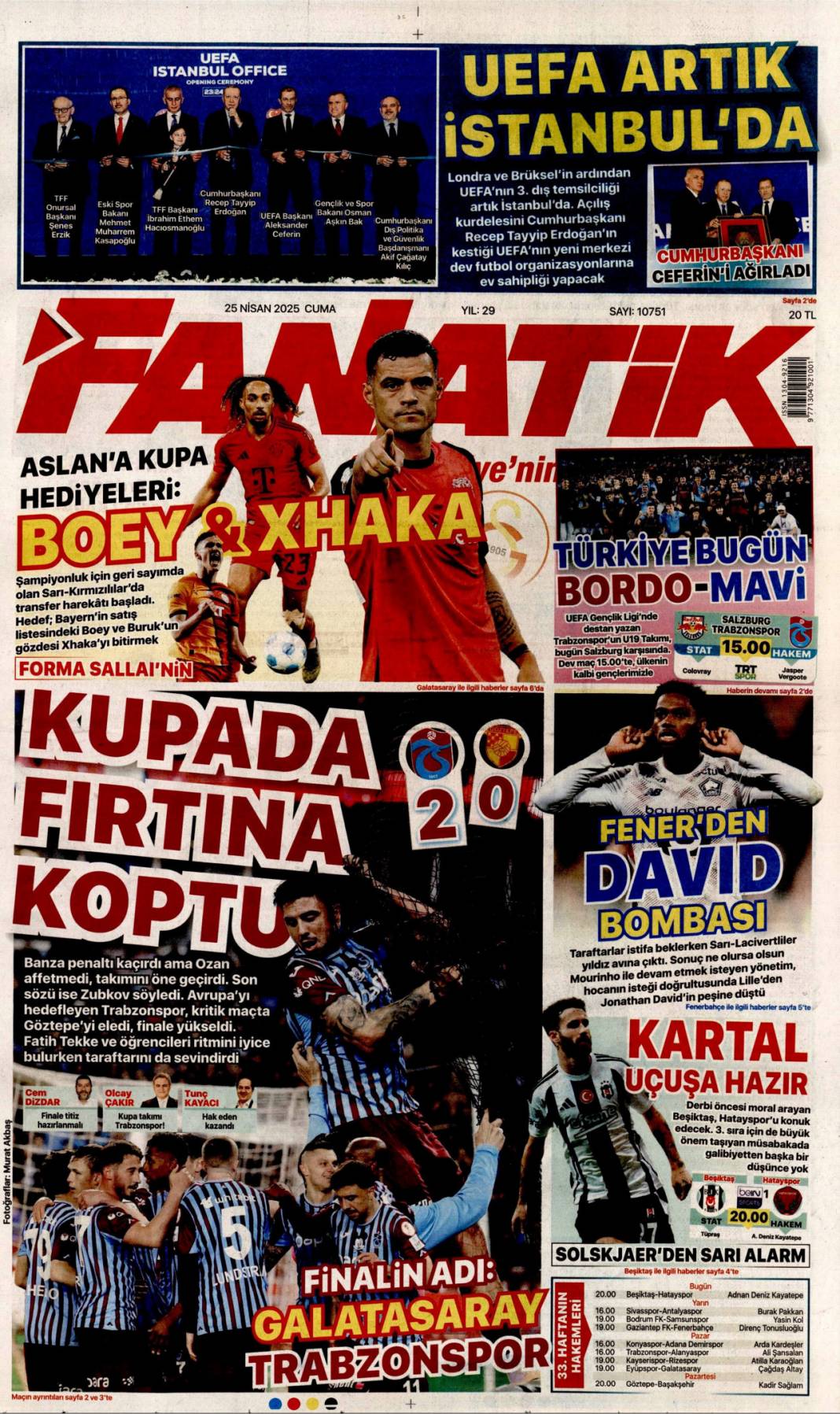 Taş üstüne taş koyma zamanı: 25 Nisan 2025 Cuma, gazete manşetleri 17