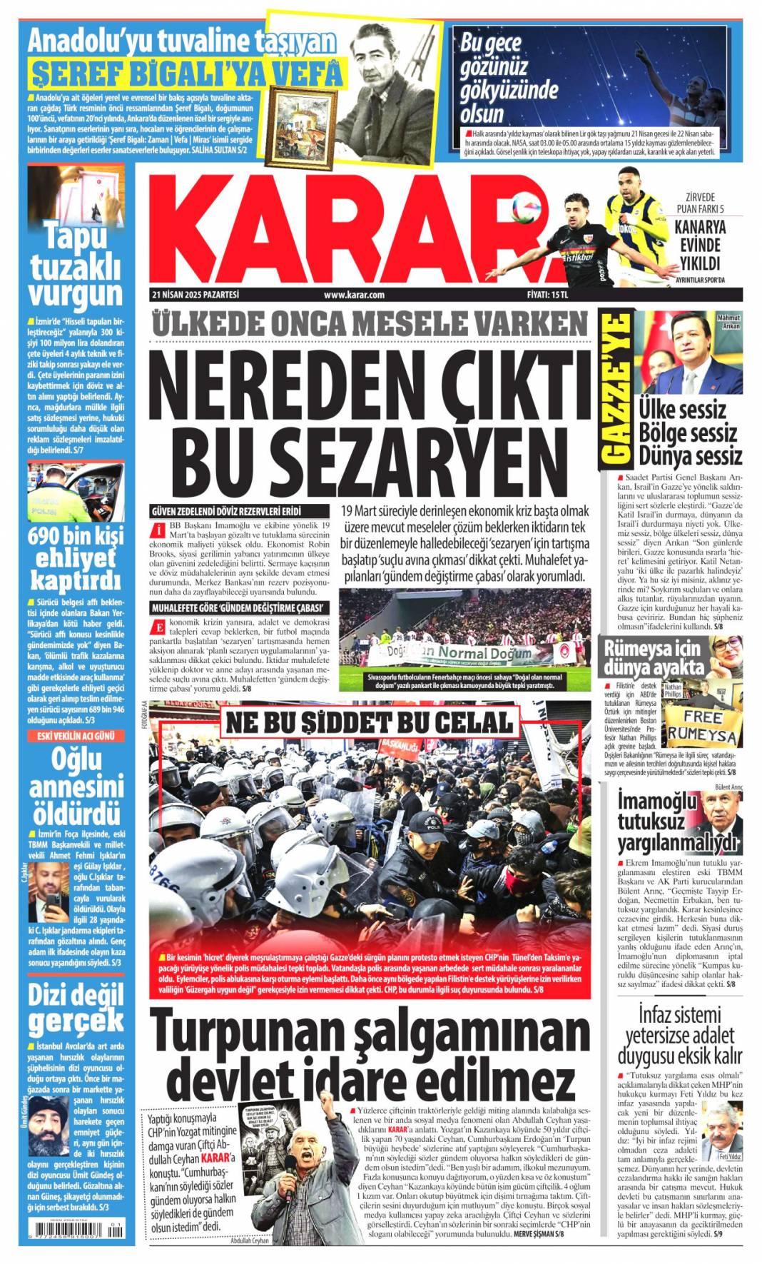 Ruhsata villa, iskana 4 daire: Dört nala rüşvet! 21 Nisan 2025 Pazartesi, Gazete manşetleri 11