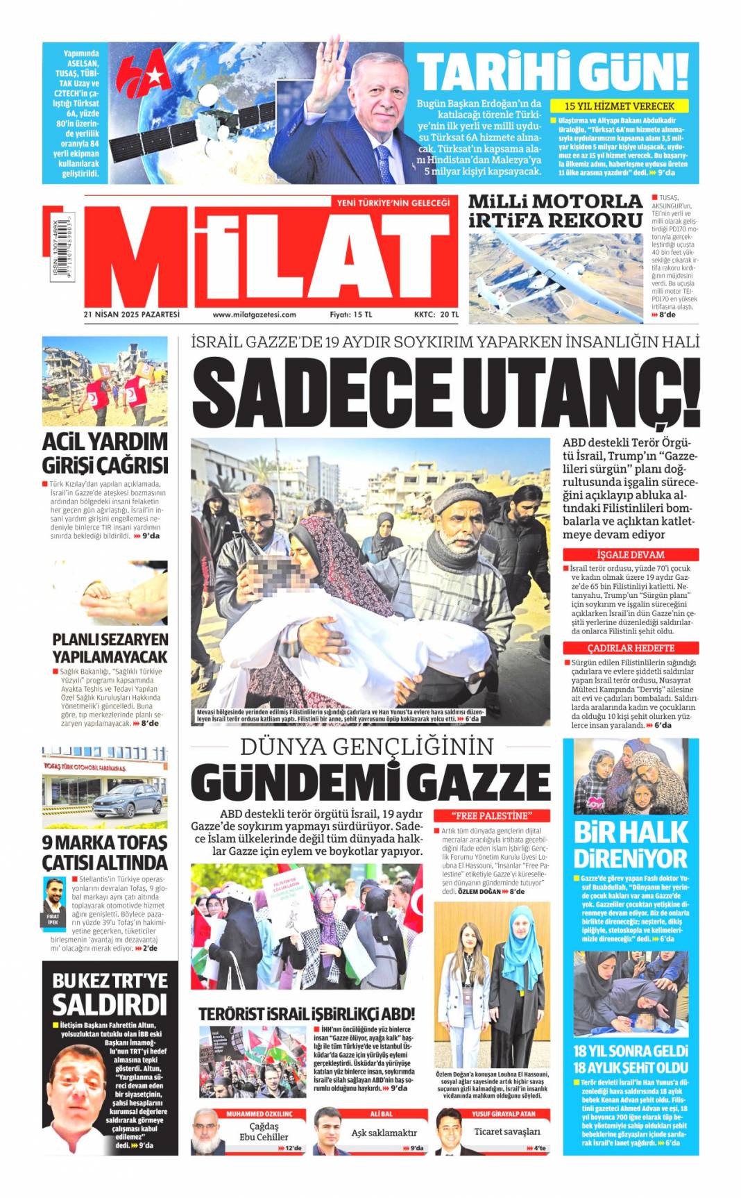 Ruhsata villa, iskana 4 daire: Dört nala rüşvet! 21 Nisan 2025 Pazartesi, Gazete manşetleri 8