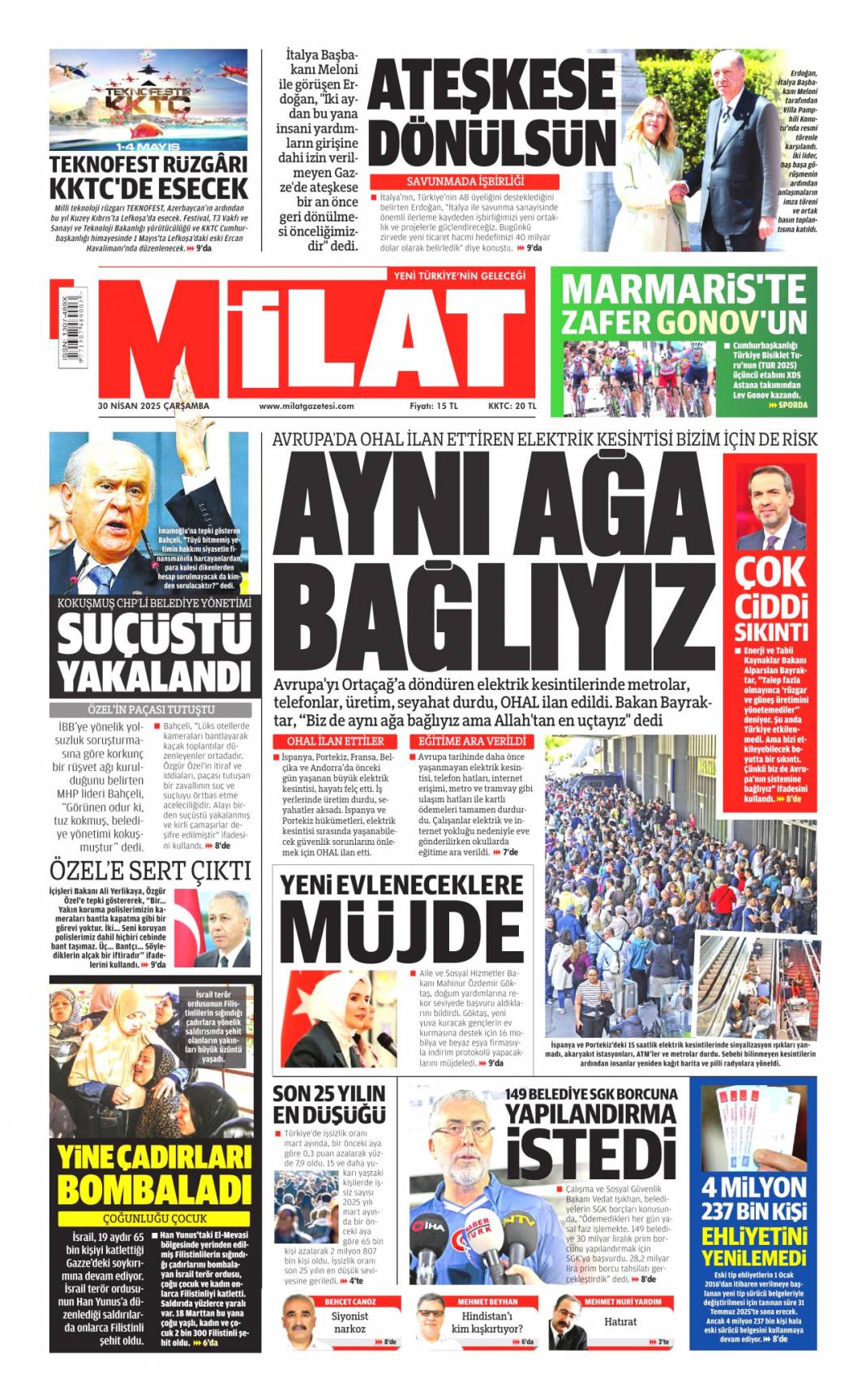 İtalya ile hedef 40 milyar dolar: 30 Nisan 2025 Çarşamba gazete manşetleri 13