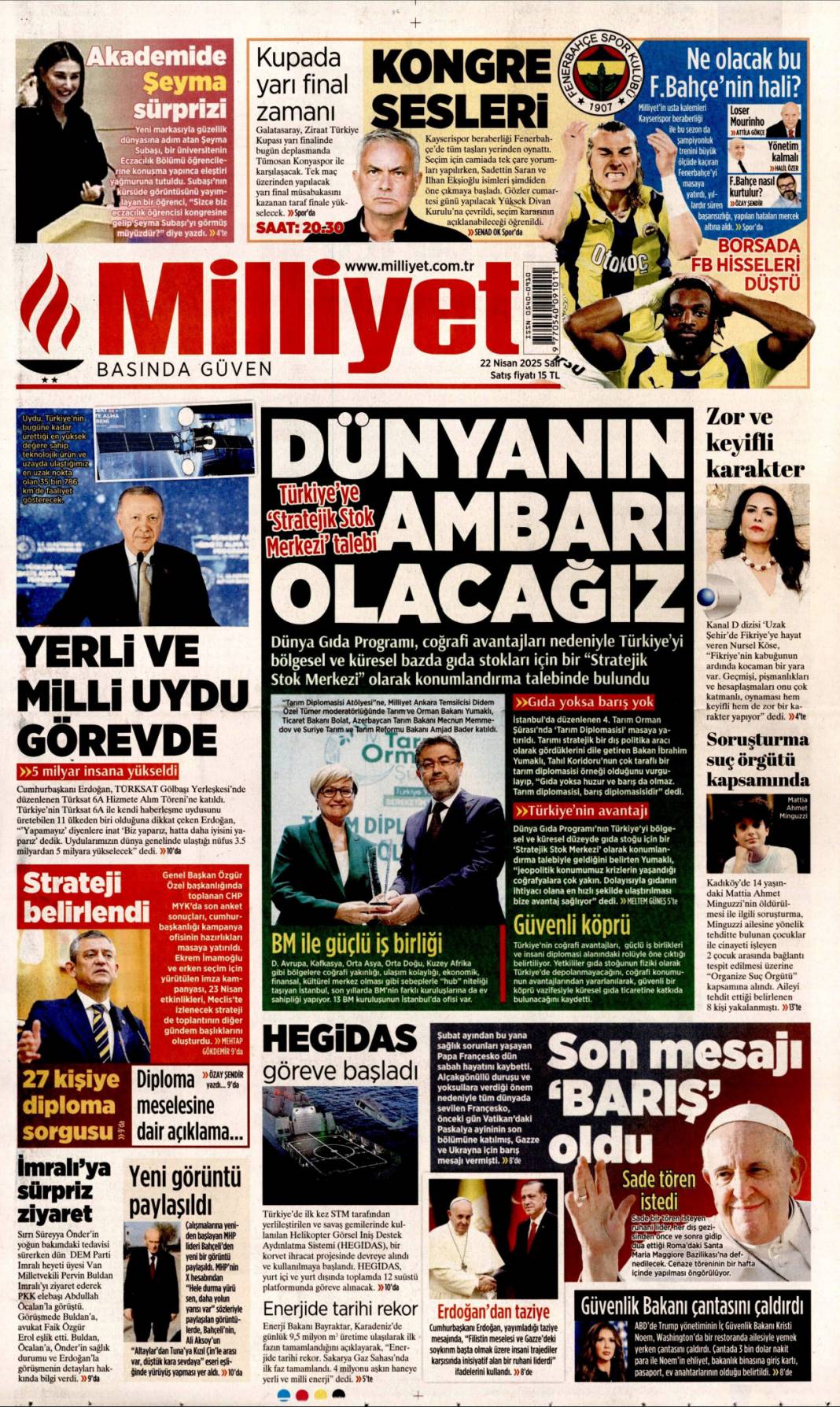 Küstah tehdide hodri meydan: 22 Nisan 2025 Salı, Güncel gazete manşetleri 4