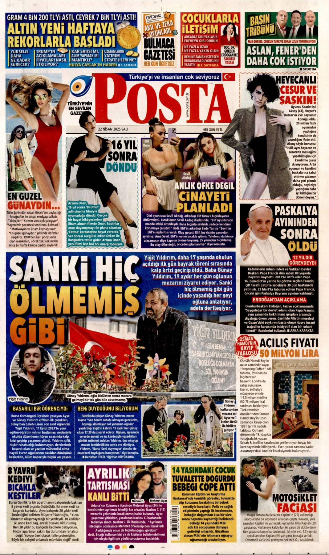 Küstah tehdide hodri meydan: 22 Nisan 2025 Salı, Güncel gazete manşetleri 10