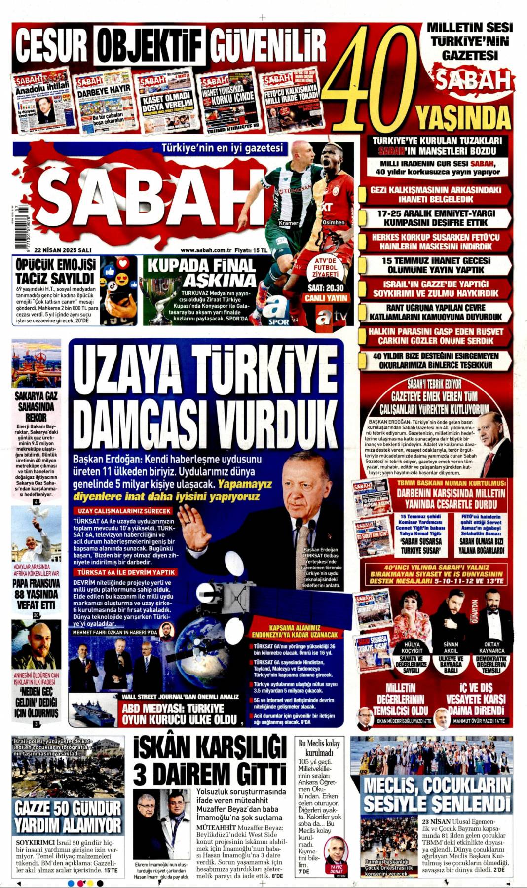 Küstah tehdide hodri meydan: 22 Nisan 2025 Salı, Güncel gazete manşetleri 3