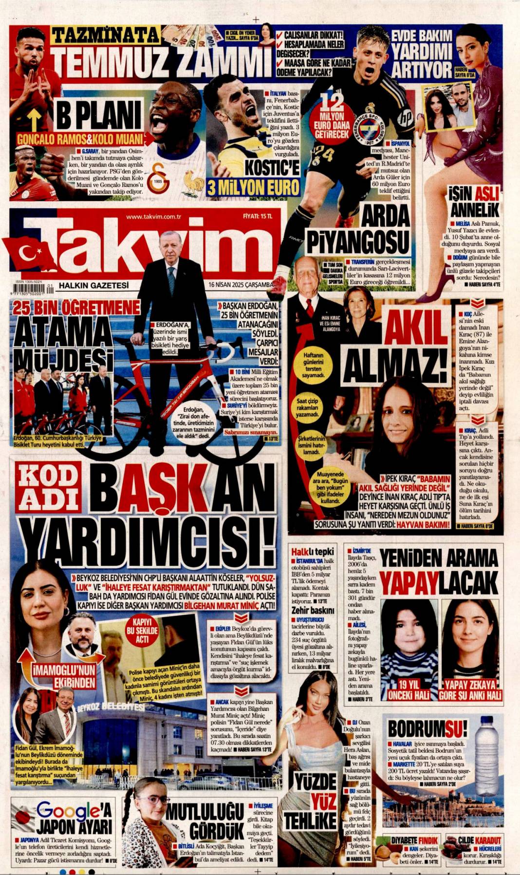 CHP delegelerinden şok ifade: Özel böyle seçildi! 16 Nisan Çarşamba gazete manşetleri 9