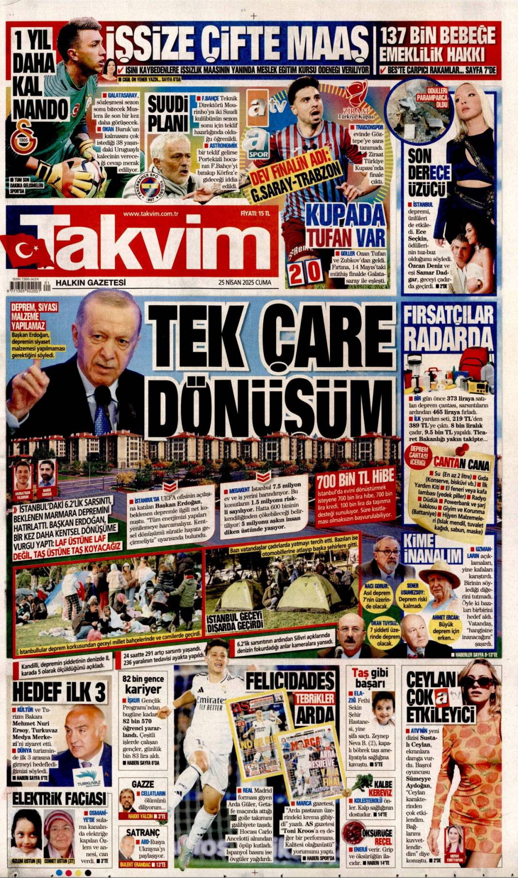 Taş üstüne taş koyma zamanı: 25 Nisan 2025 Cuma, gazete manşetleri 9