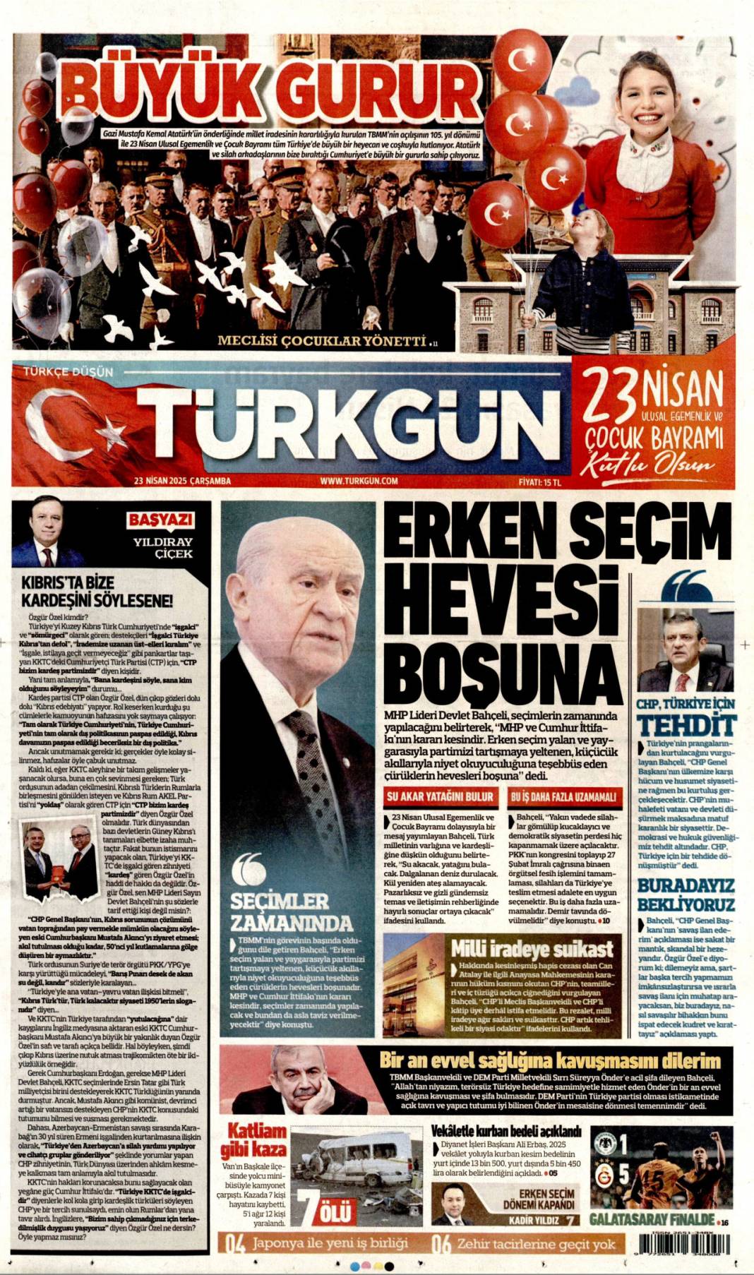 PKK'yı fesih bu ay sonu! 23 Nisan 2025 Çarşamba gazete manşetleri 12