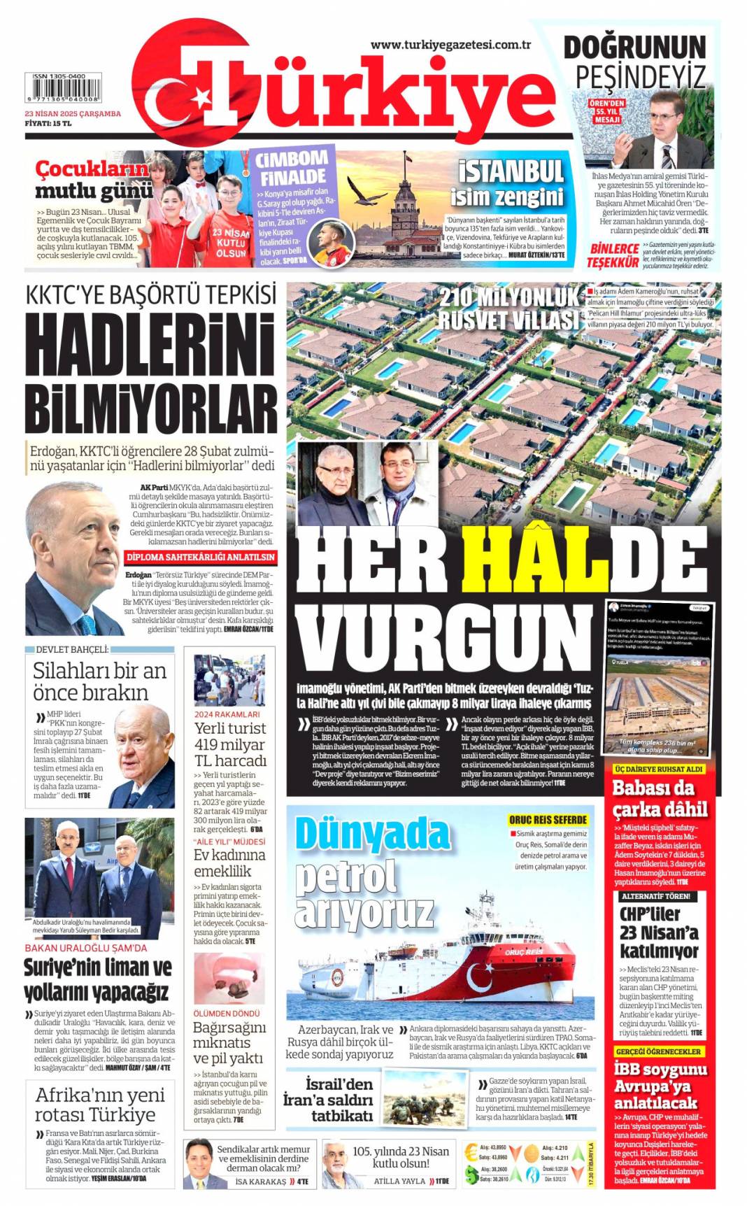 PKK'yı fesih bu ay sonu! 23 Nisan 2025 Çarşamba gazete manşetleri 5