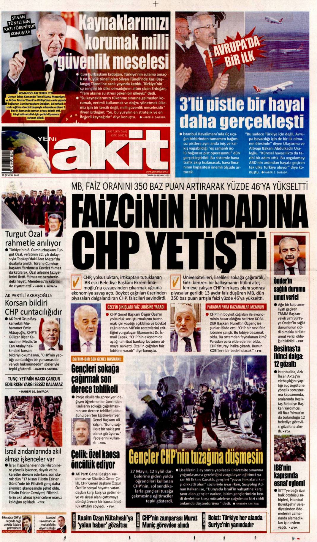 Yalan gecede kim kazandı? 18 Nisan Cuma gazete manşetleri 9