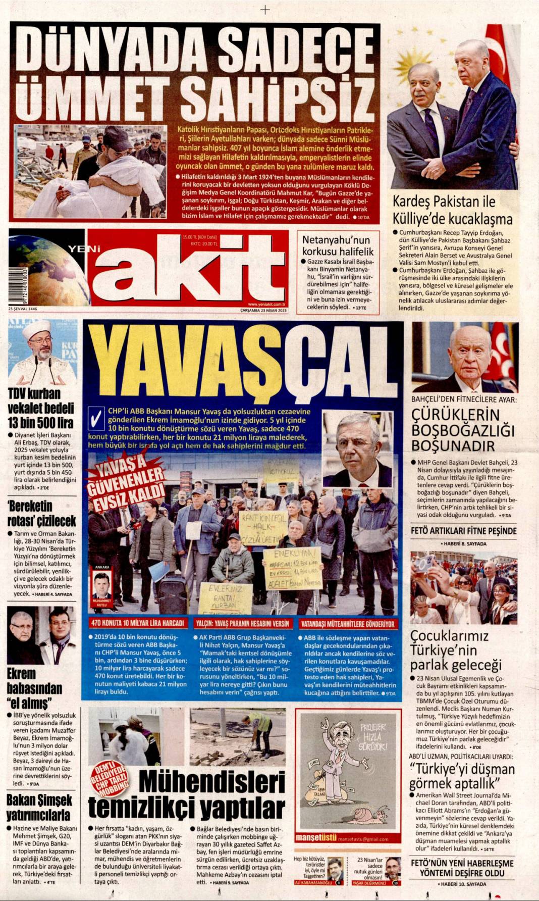 PKK'yı fesih bu ay sonu! 23 Nisan 2025 Çarşamba gazete manşetleri 11