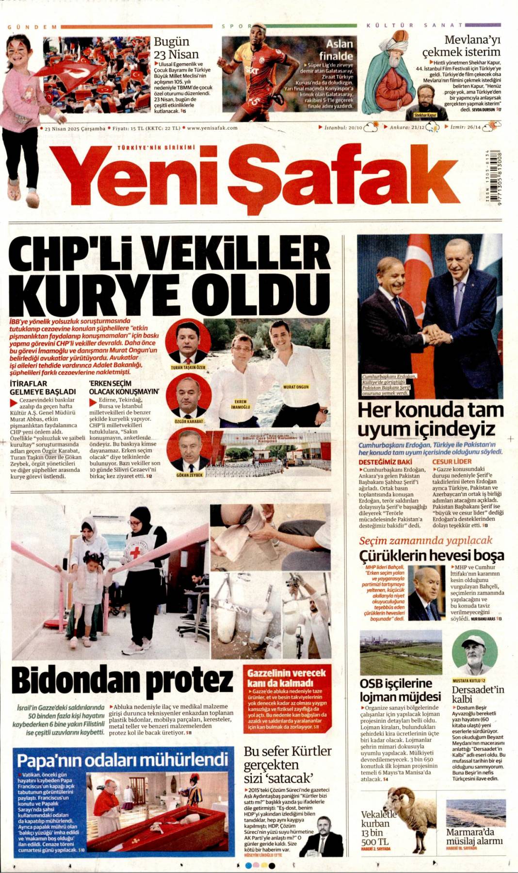 PKK'yı fesih bu ay sonu! 23 Nisan 2025 Çarşamba gazete manşetleri 13