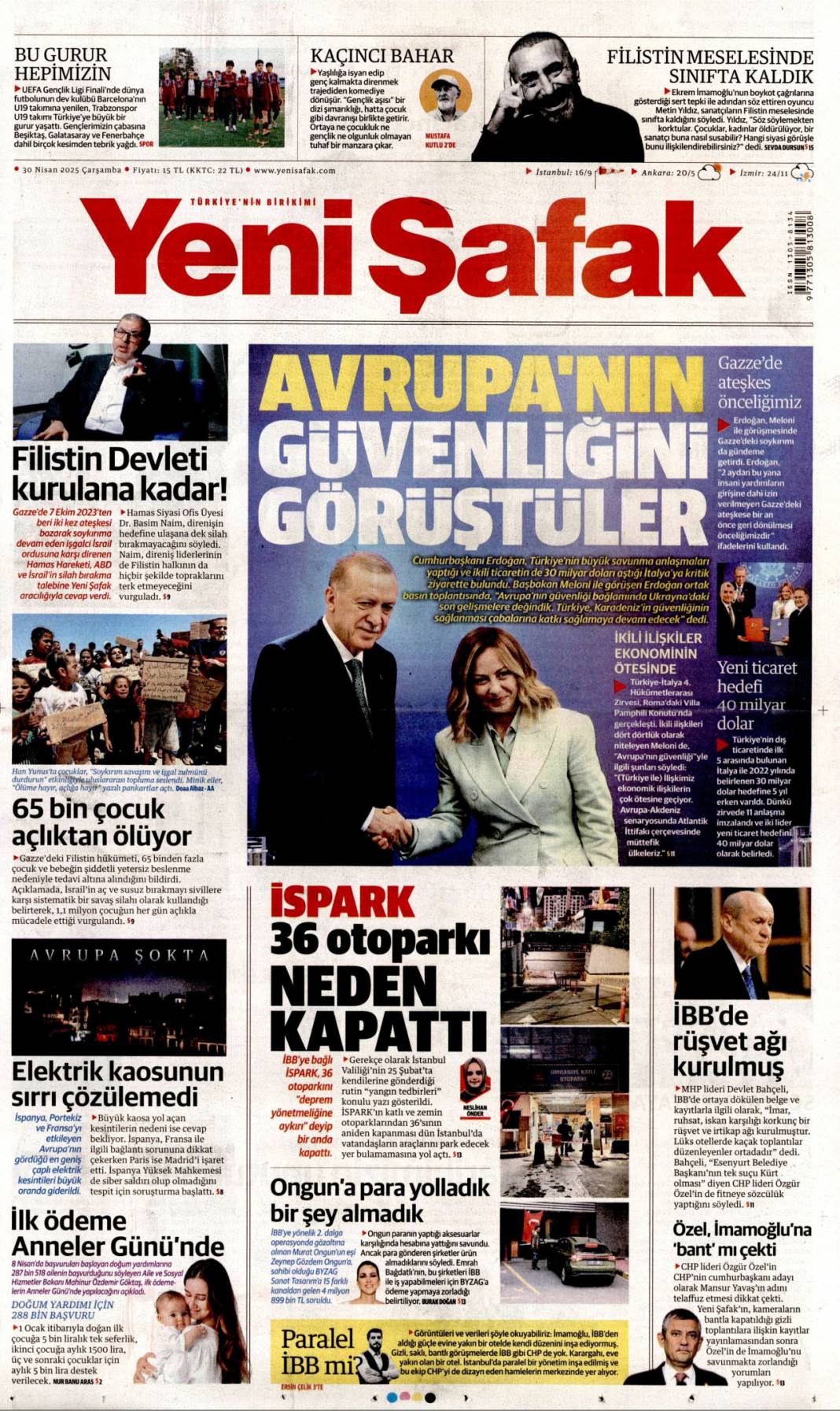 İtalya ile hedef 40 milyar dolar: 30 Nisan 2025 Çarşamba gazete manşetleri 11