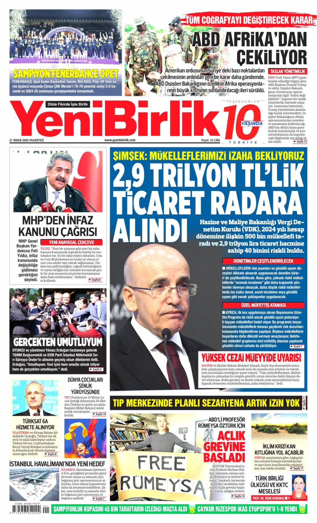 Ruhsata villa, iskana 4 daire: Dört nala rüşvet! 21 Nisan 2025 Pazartesi, Gazete manşetleri 15