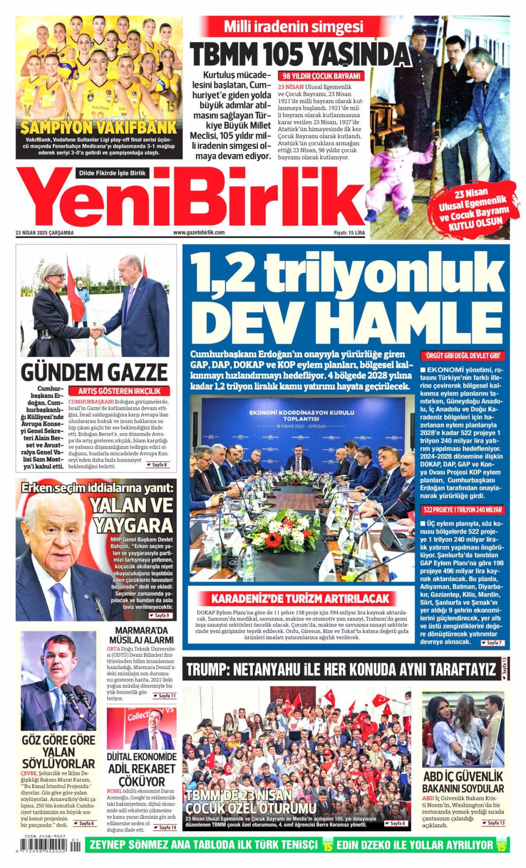 PKK'yı fesih bu ay sonu! 23 Nisan 2025 Çarşamba gazete manşetleri 14