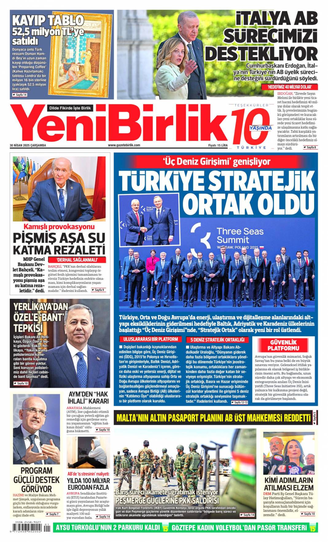 İtalya ile hedef 40 milyar dolar: 30 Nisan 2025 Çarşamba gazete manşetleri 10
