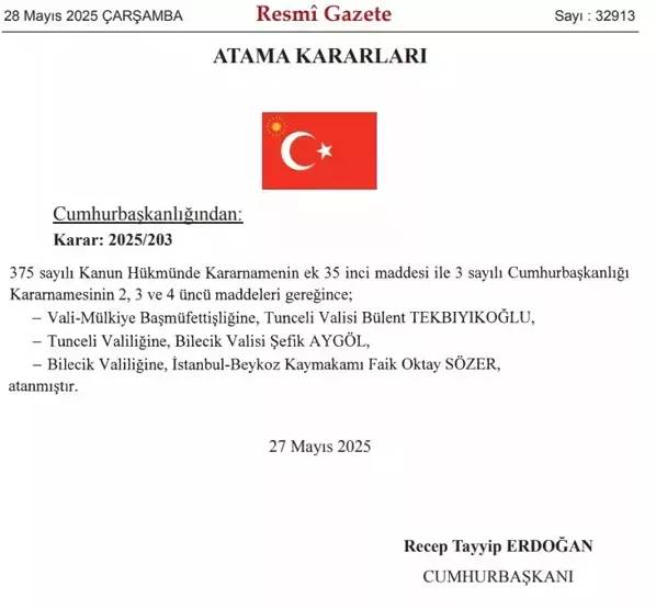 Başkan Erdoğan yeni atama kararnamesini imzaladı: 128 vali yardımcısı ve 224 ilçeye kaymakam atandı 2