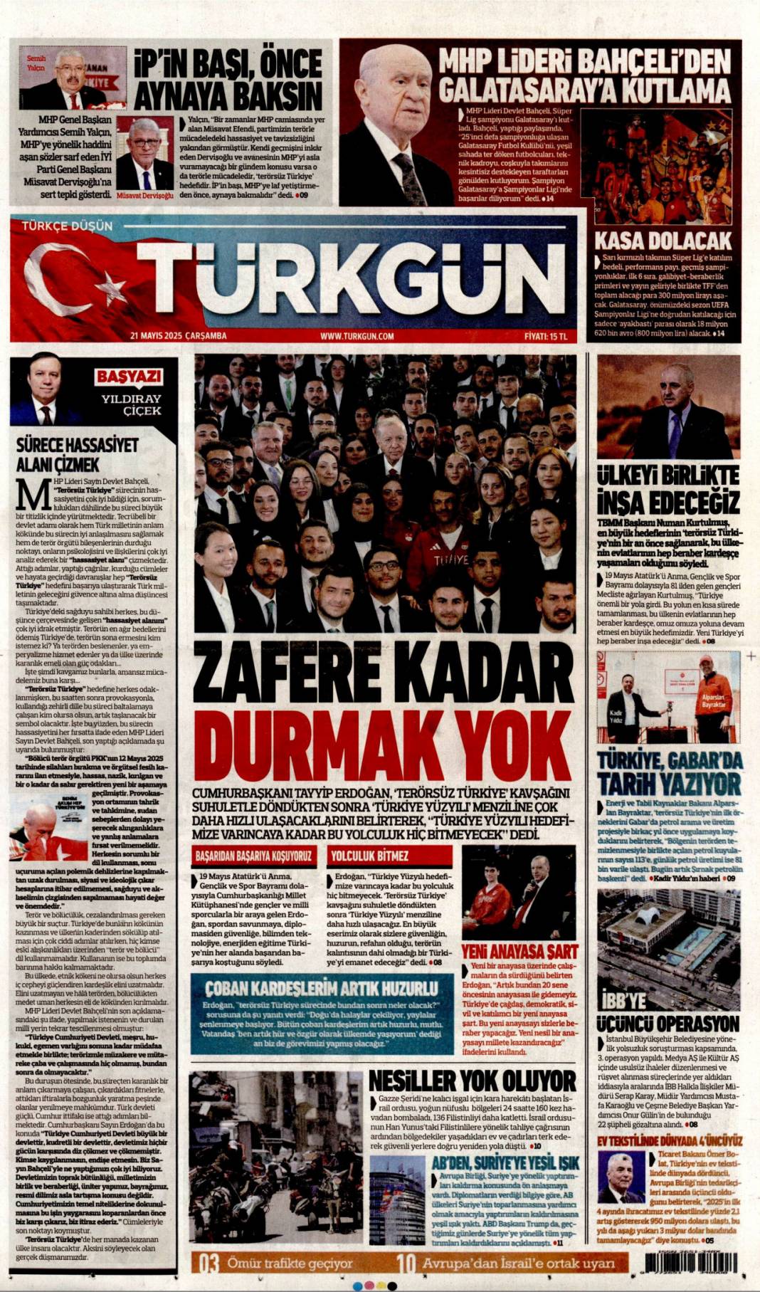 İnsanlık nerede? İsrail'i kim durduracak? 21 Mayıs 2025 gazete manşetleri 11