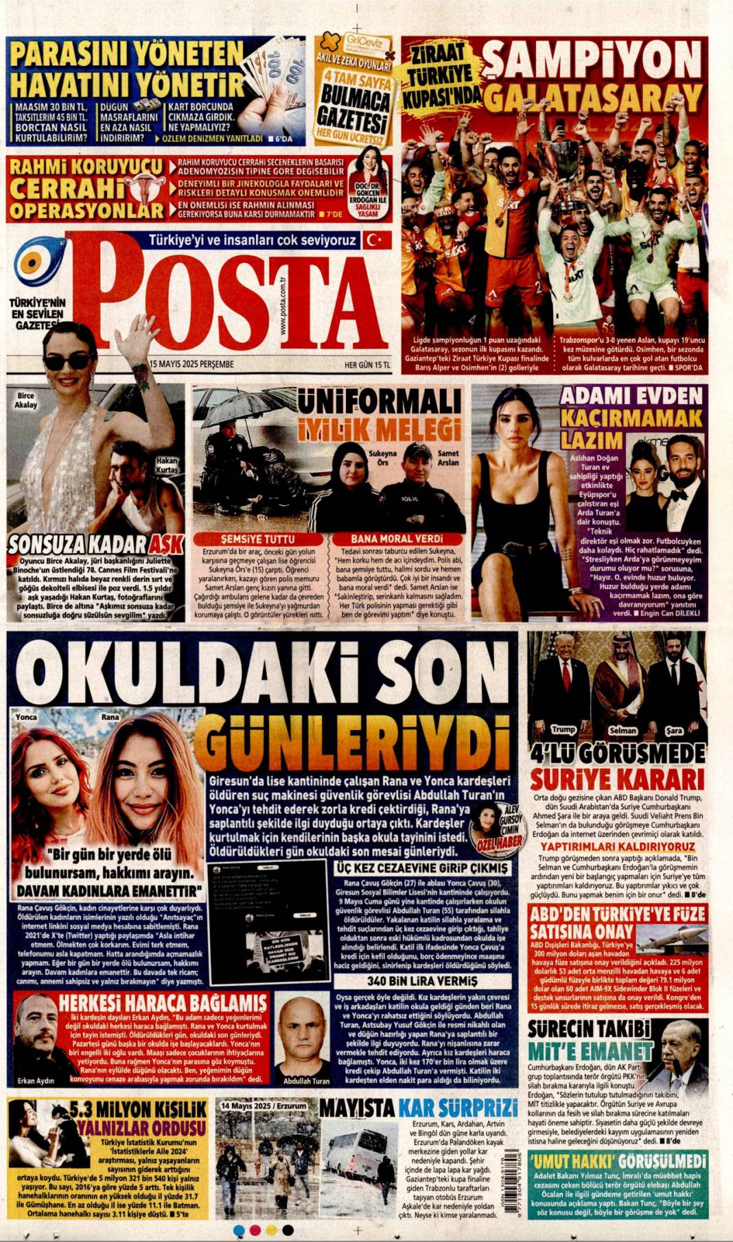 Dünya siyasetine Erdoğan damgası: 15 Mayıs 2025 gazete manşetleri 12