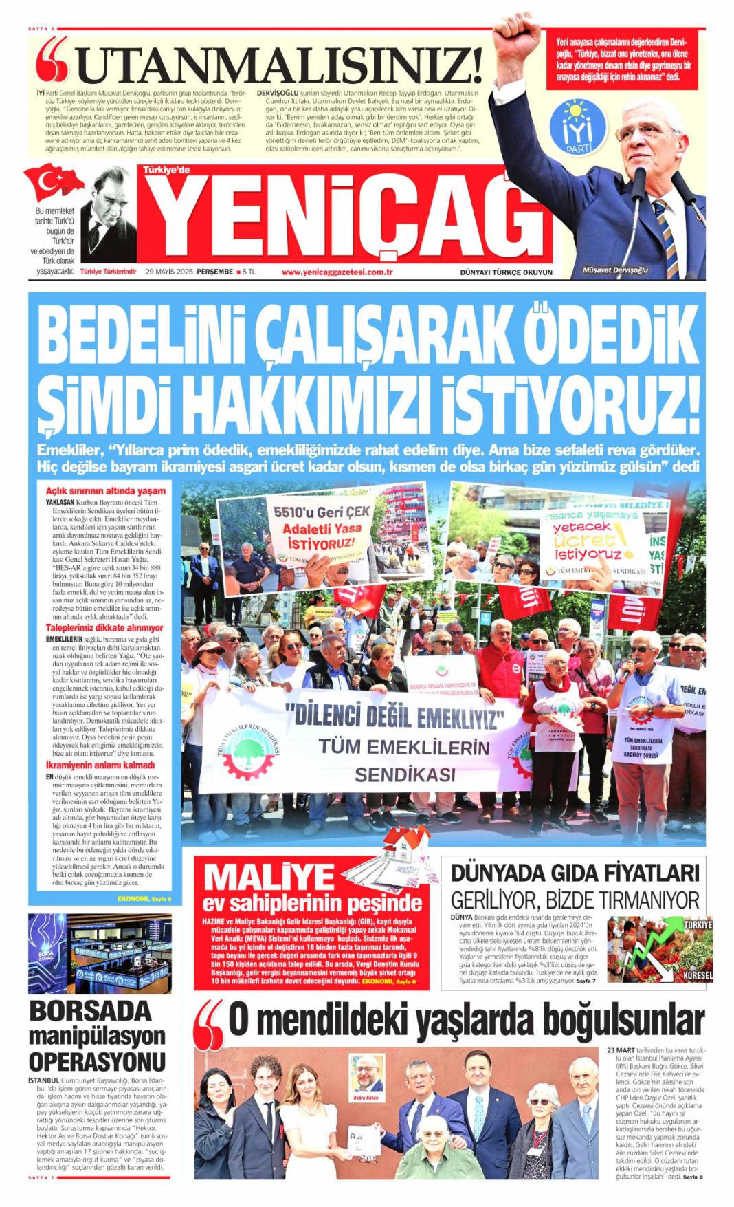 Hadi Açıkla! Maliyeden Nerden Buldun Sorusu: 29 Mayıs 2025 gazete manşetleri 12