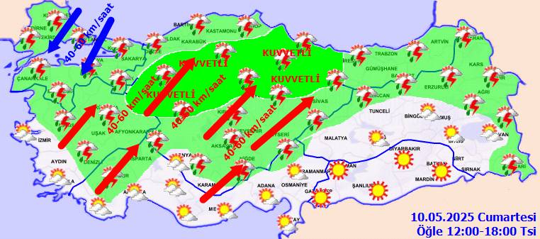 Meteoroloji'den o bölgelere sağanak ve fırtına uyarısı! 6