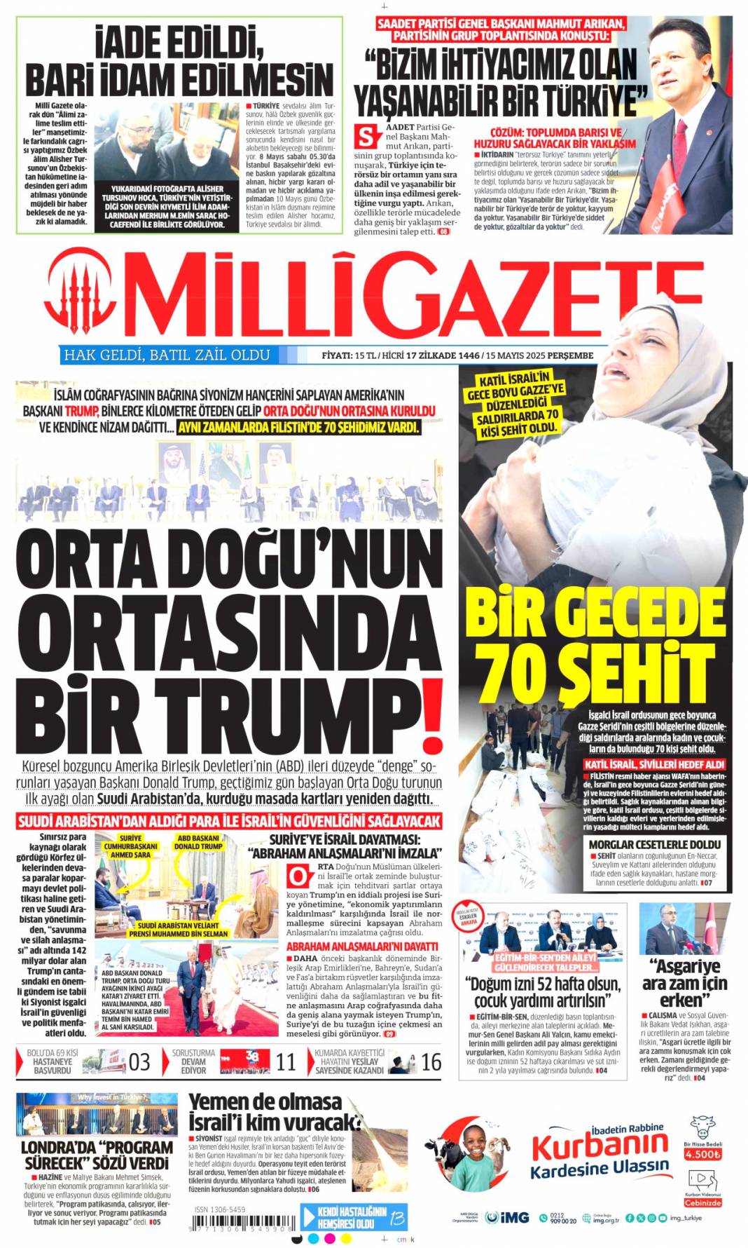 Dünya siyasetine Erdoğan damgası: 15 Mayıs 2025 gazete manşetleri 13