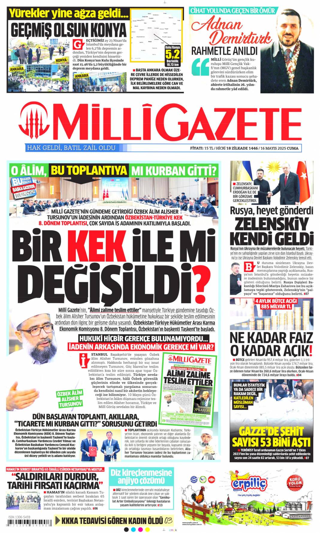 Türkiye dünyaya güven veriyor! Dolmabahçe satrancı:16 Mayıs 2025 gazete manşetleri 13