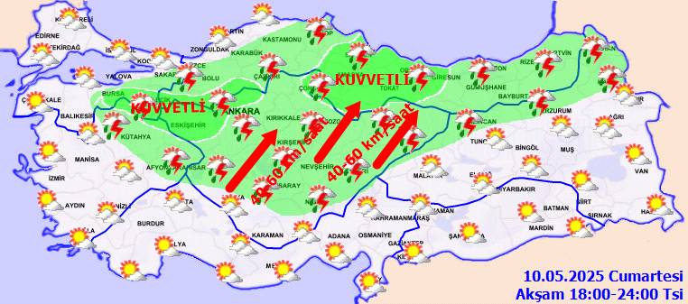 Meteoroloji'den o bölgelere sağanak ve fırtına uyarısı! 7