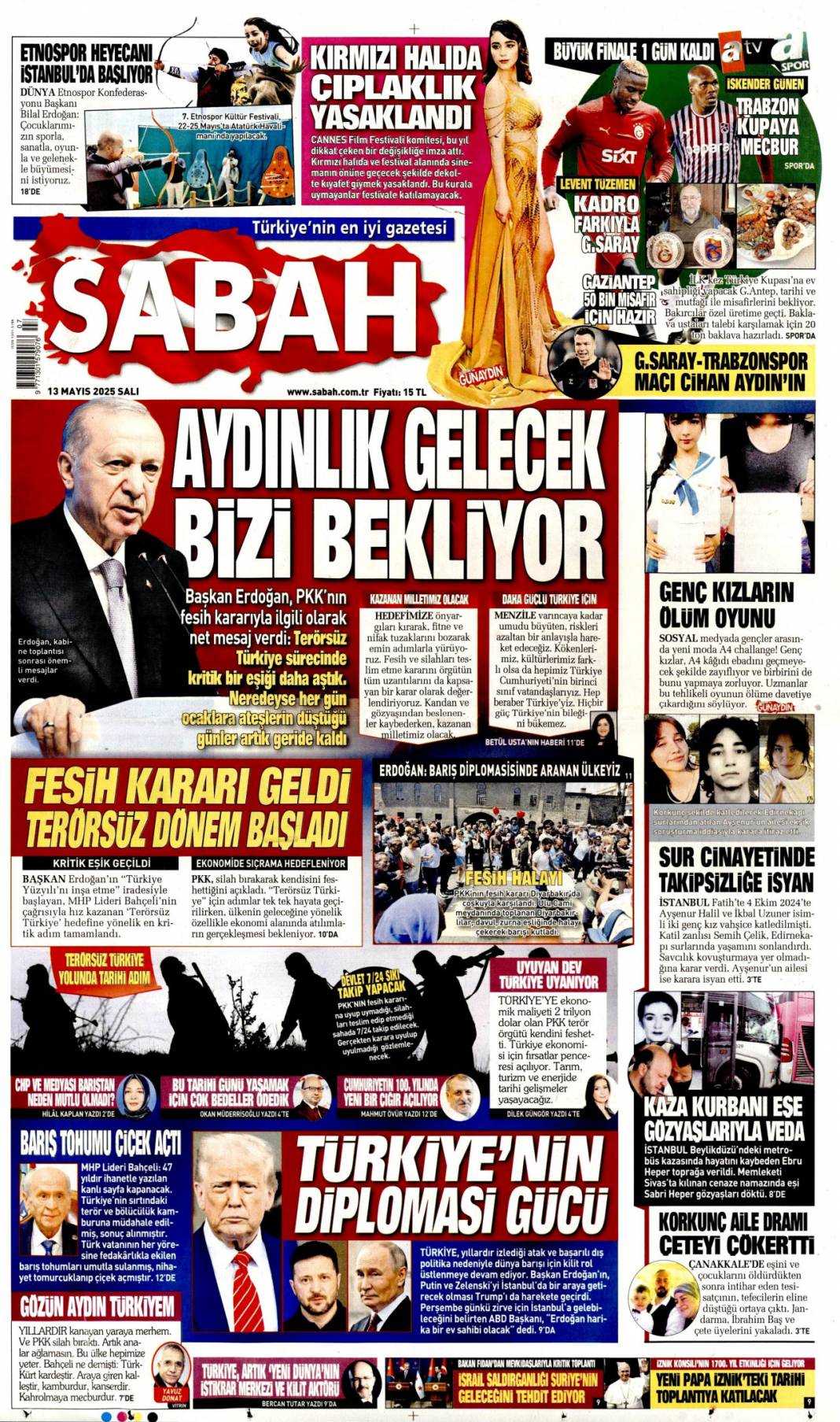 50 Yıllık terör devri kapandı! PKK kendini feshetti: 13 Mayıs gazete manşetleri 2