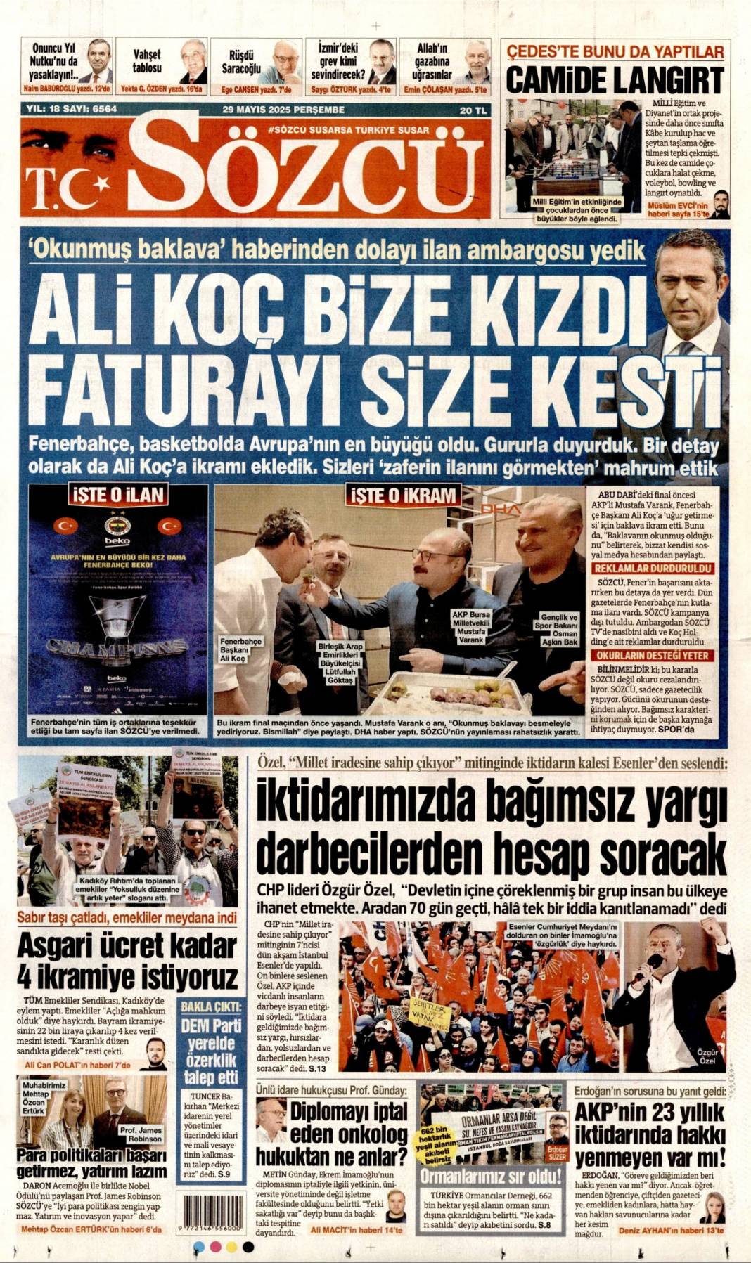 Hadi Açıkla! Maliyeden Nerden Buldun Sorusu: 29 Mayıs 2025 gazete manşetleri 3