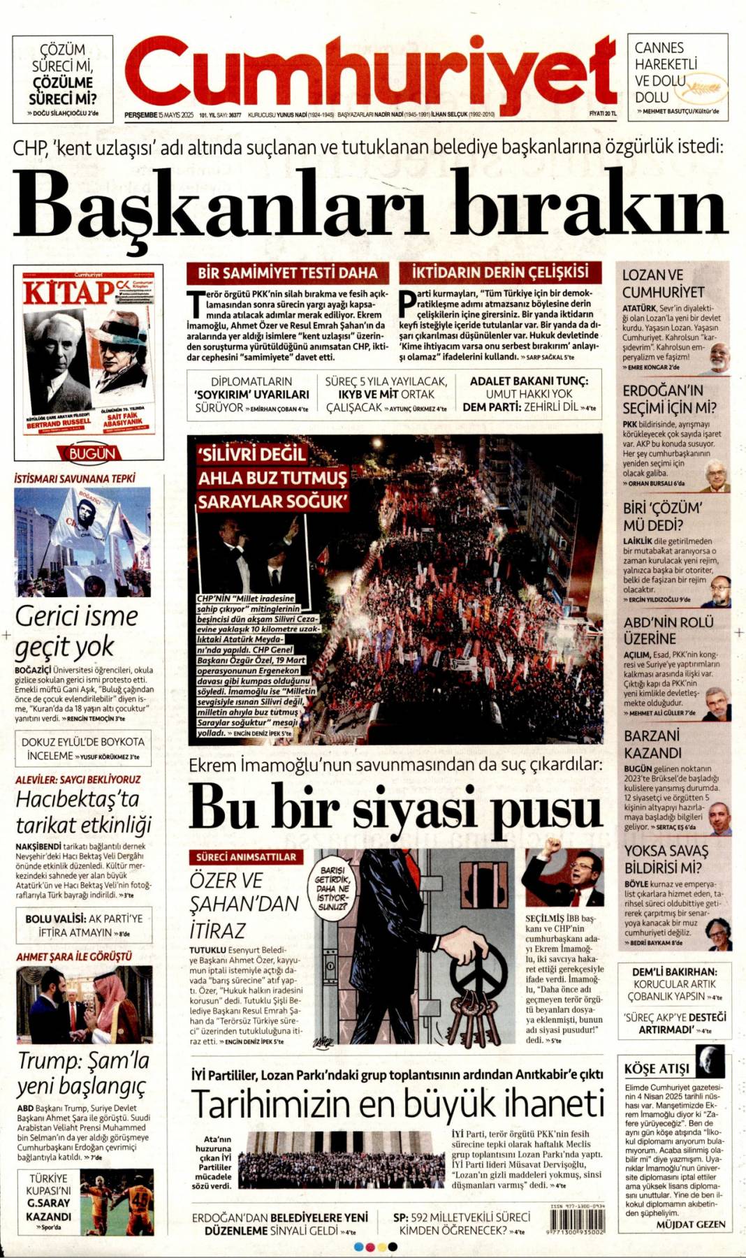 Dünya siyasetine Erdoğan damgası: 15 Mayıs 2025 gazete manşetleri 4