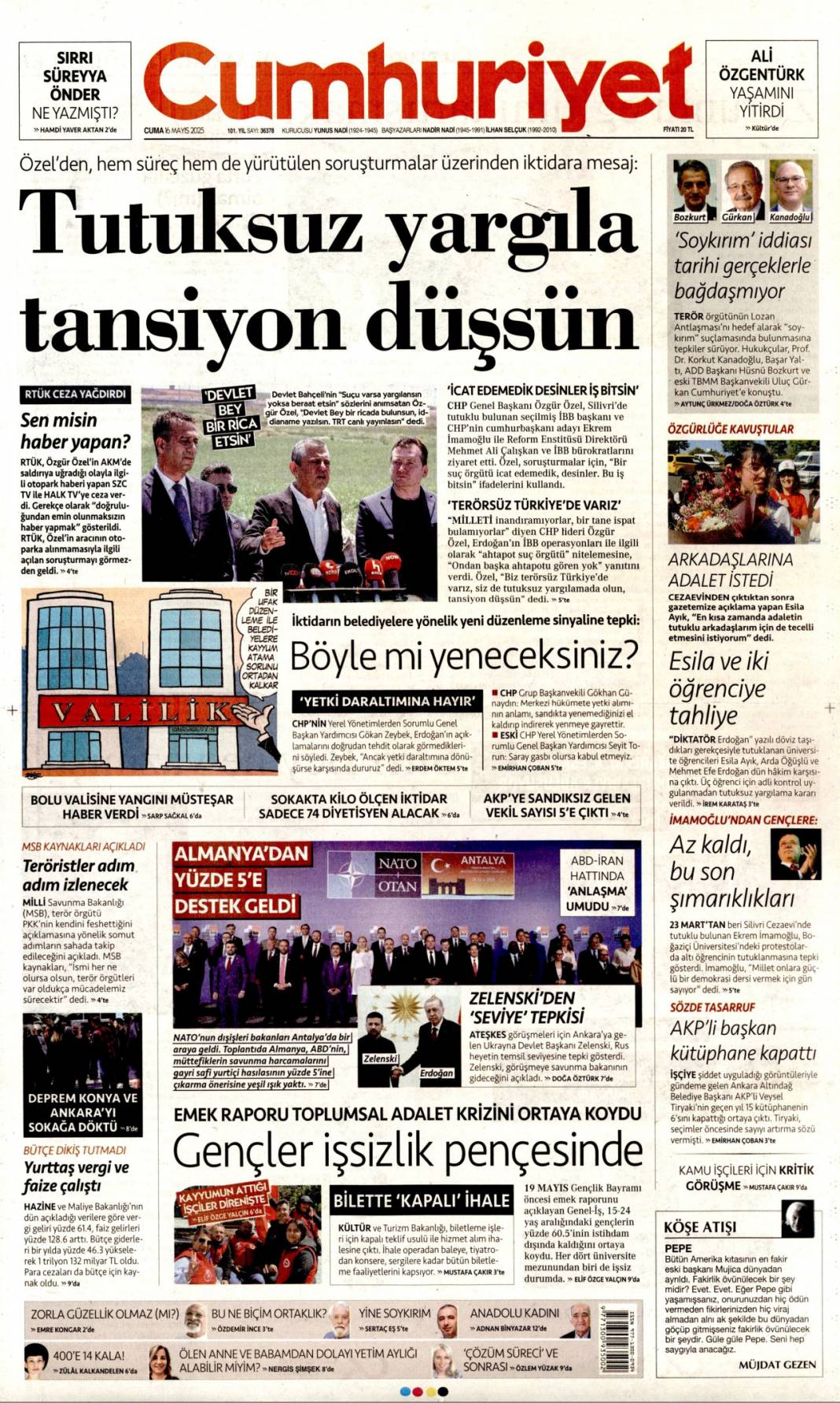 Türkiye dünyaya güven veriyor! Dolmabahçe satrancı:16 Mayıs 2025 gazete manşetleri 5