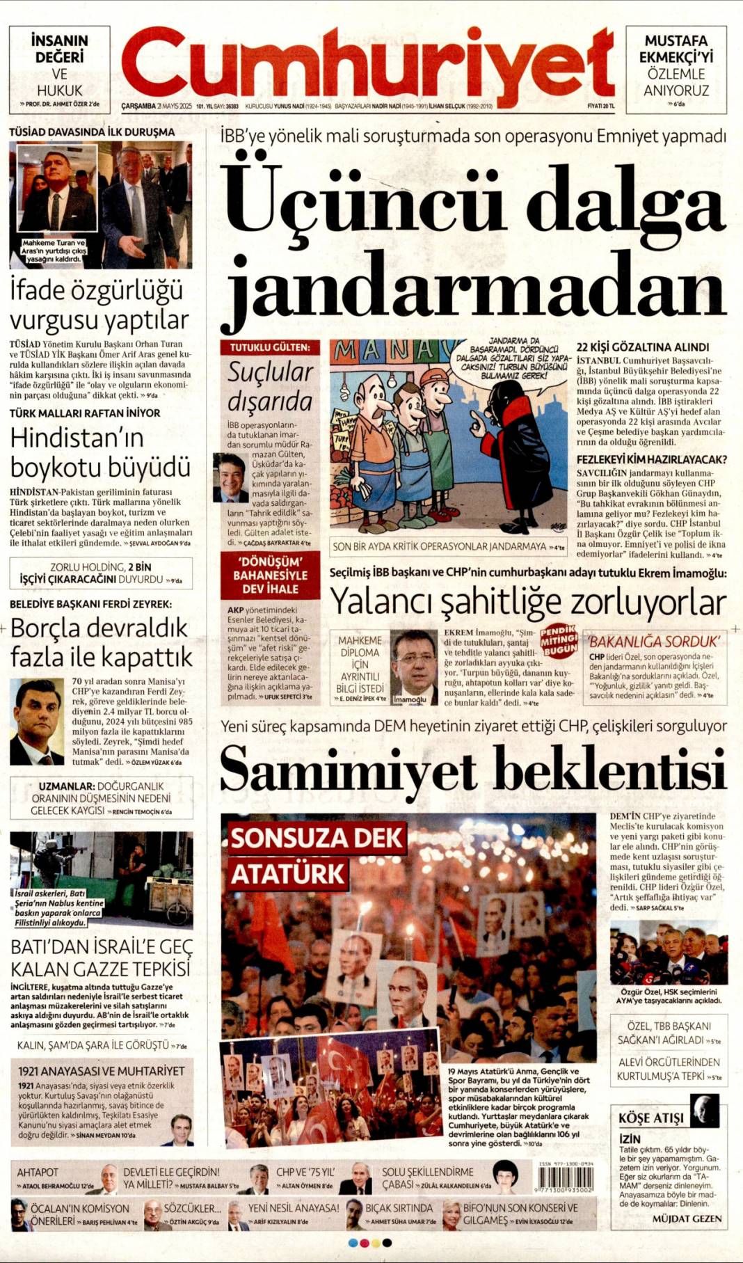 İnsanlık nerede? İsrail'i kim durduracak? 21 Mayıs 2025 gazete manşetleri 5