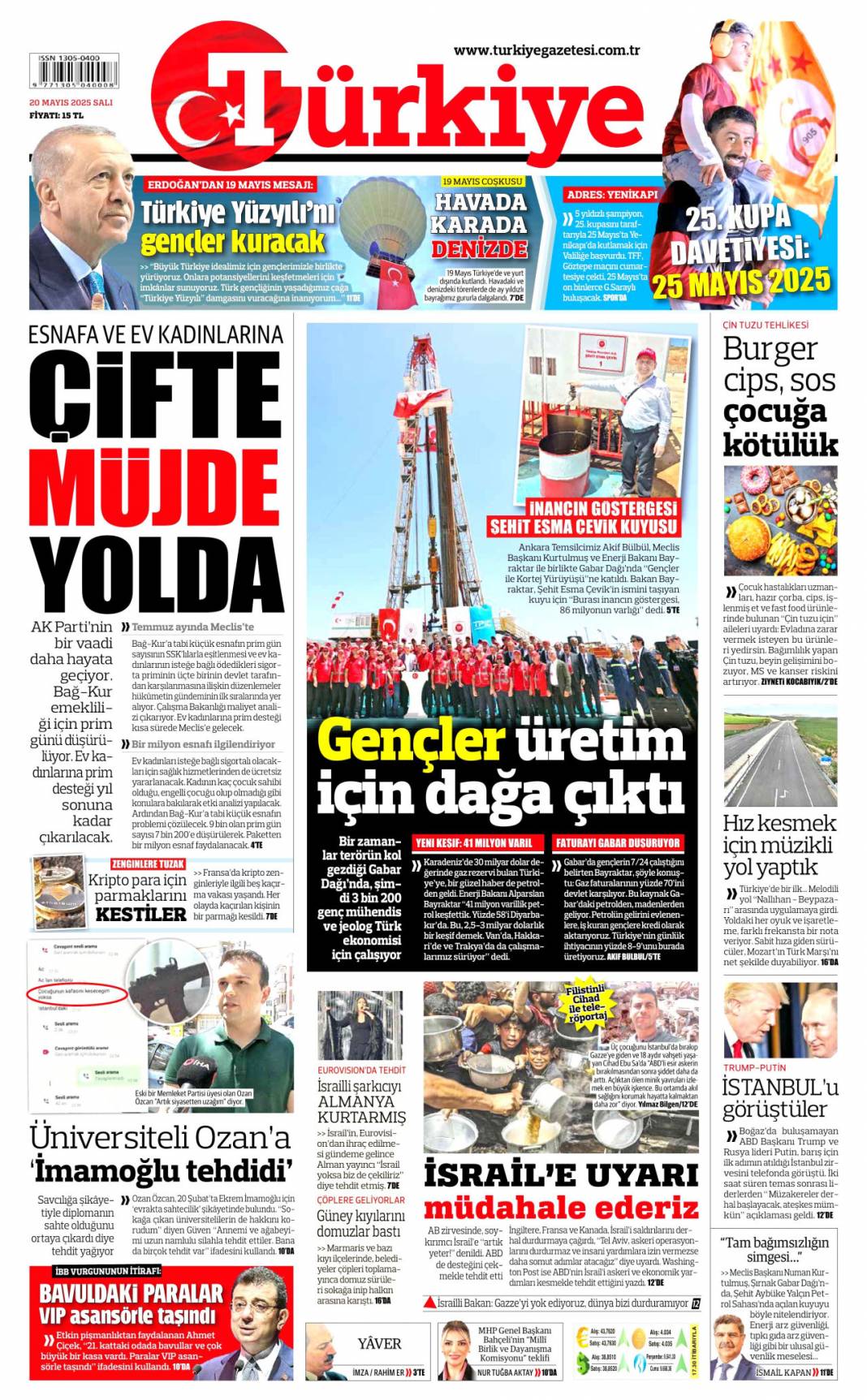 Esnaf ve kadınlara çifte müjde yolda! AK Parti bir vaadini daha gerçekleştiriyor: 20 Mayıs 2025 gazete manşetleri 1