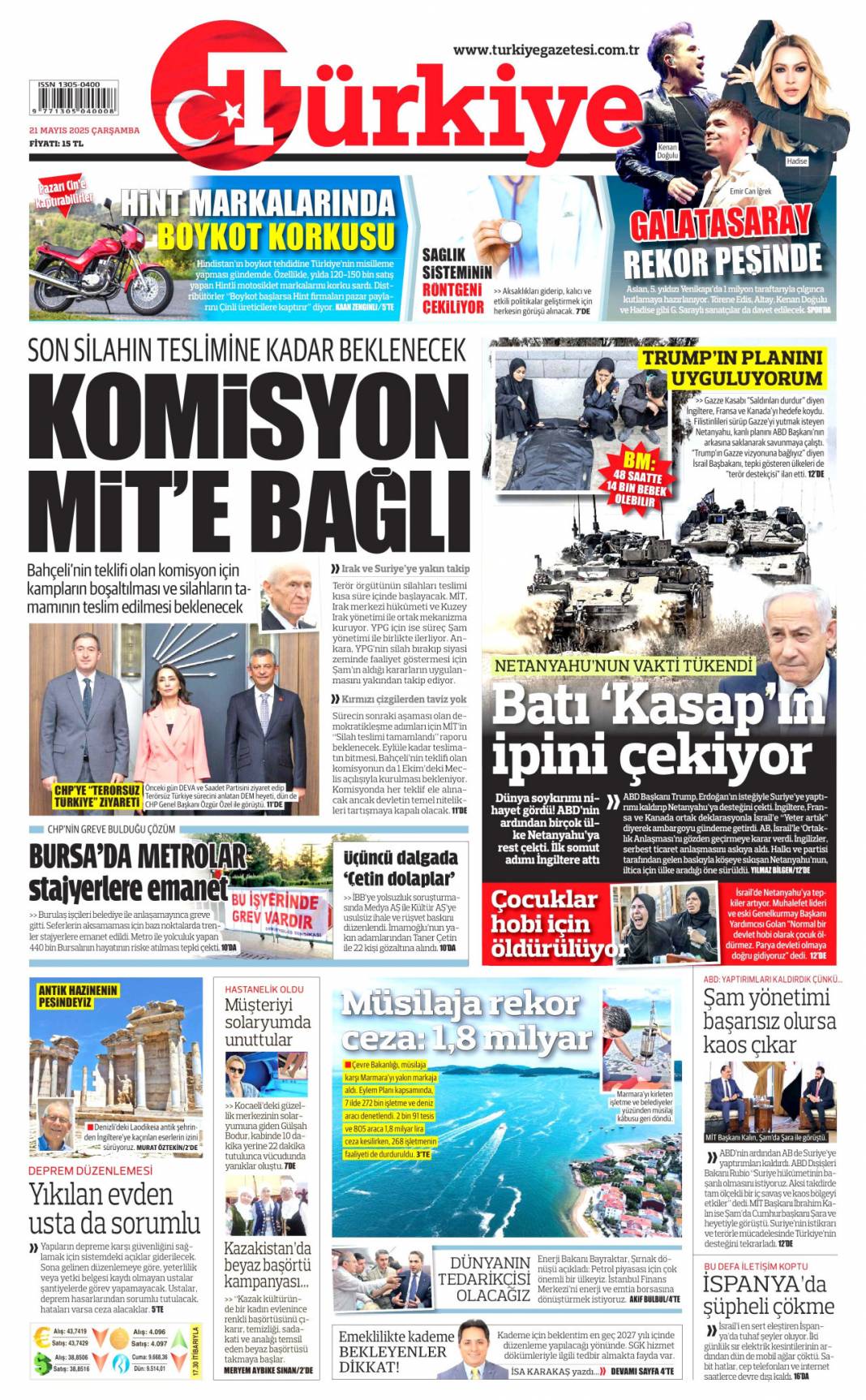 İnsanlık nerede? İsrail'i kim durduracak? 21 Mayıs 2025 gazete manşetleri 6
